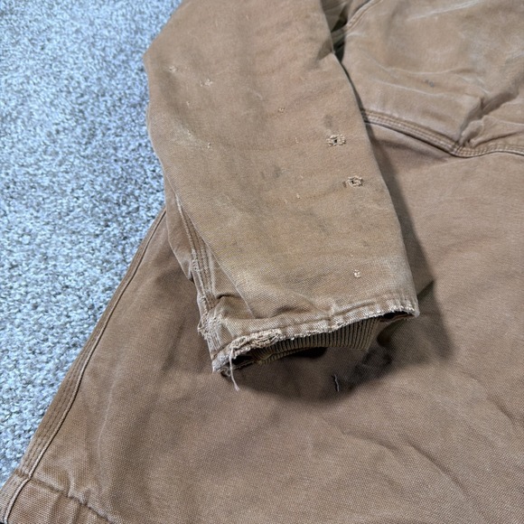 Vintage Distressed Carhartt Full Swing Jacket Super Faded Size Large Patchwork - Picture 12 of 16